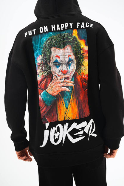 Oversize 'Joker' Graphic Hoodie - 'Put on a Happy Face' Streetwear Sweatshirt Withinblack