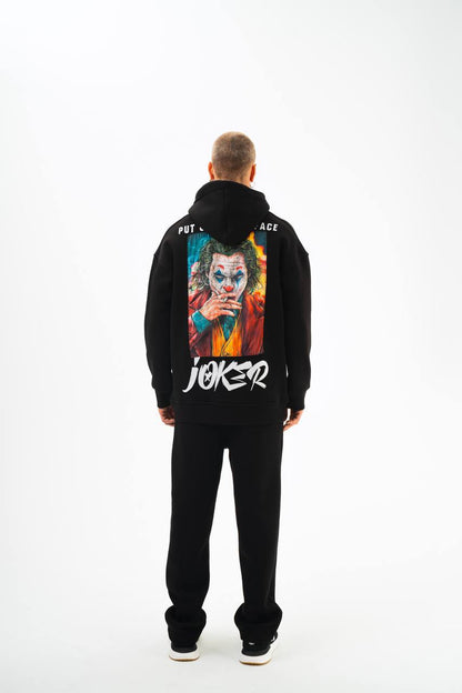 Oversize 'Joker' Graphic Hoodie - 'Put on a Happy Face' Streetwear Sweatshirt Withinblack