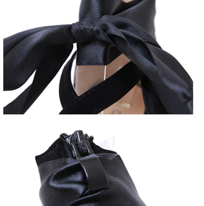 Comfortable Ribbon Sexy Pointed Toe Heeled Sandals