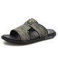 Men's Soft Sole Leather Non-Slip Flip Flops Shoes
