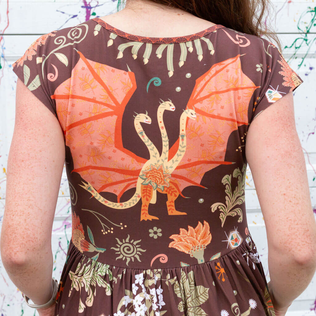 Adult "Beast Mode" Kaiju Monsters Cap Sleeve Maxi Dress With Pockets Princess Awesome & Boy Wonder