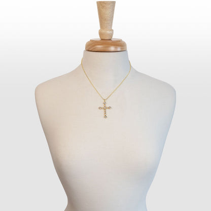 Keepsake - Moonstone Cross Necklace in Gold Urban-Equestrian