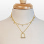 Keepsake - Moonstone Equestrian Riding Stirrup Necklace in Gold Urban-Equestrian