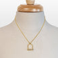 Keepsake - Moonstone Equestrian Riding Stirrup Necklace in Gold Urban-Equestrian