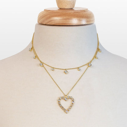 Keepsake - Moonstone Heart Necklace in Gold Urban-Equestrian