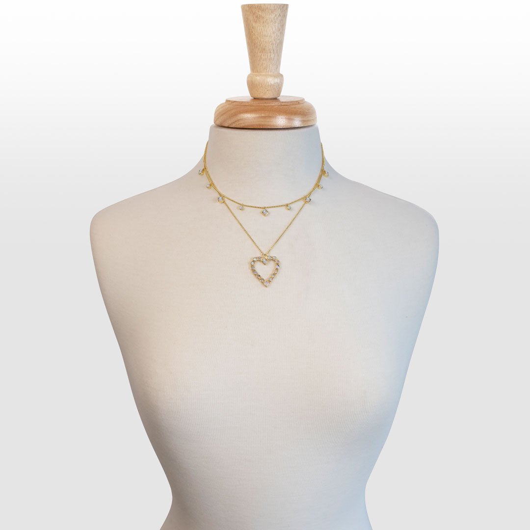 Keepsake - Moonstone Heart Necklace in Gold Urban-Equestrian