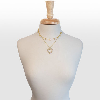Keepsake - Moonstone Heart Necklace in Gold Urban-Equestrian