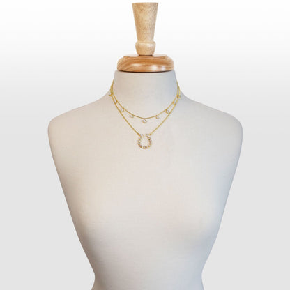 Keepsake - Moonstone Equestrian Horseshoe Necklace in Gold Urban-Equestrian