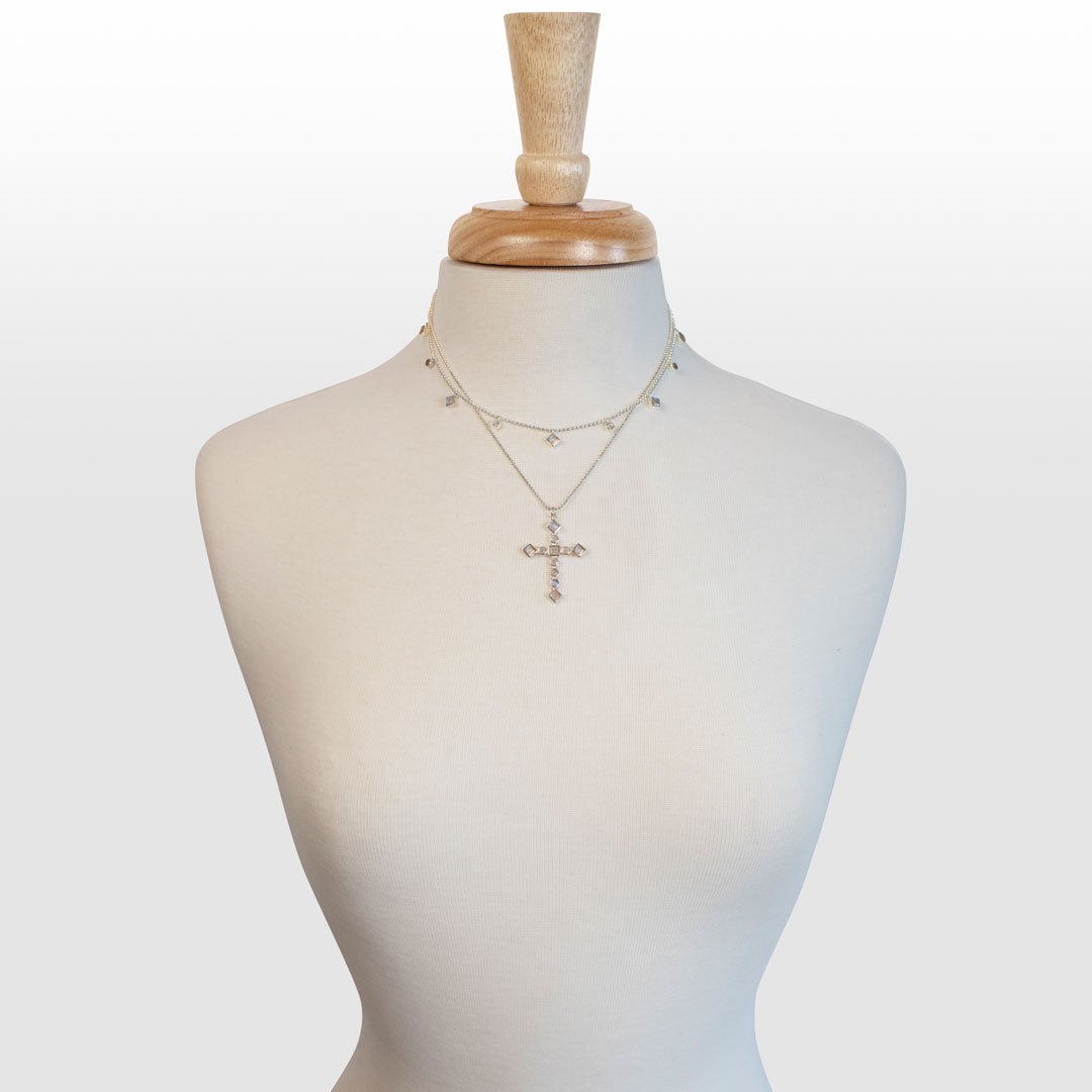 Keepsake - Moonstone Cross Necklace in Silver Urban-Equestrian
