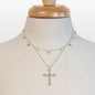 Keepsake - Moonstone Cross Necklace in Silver Urban-Equestrian