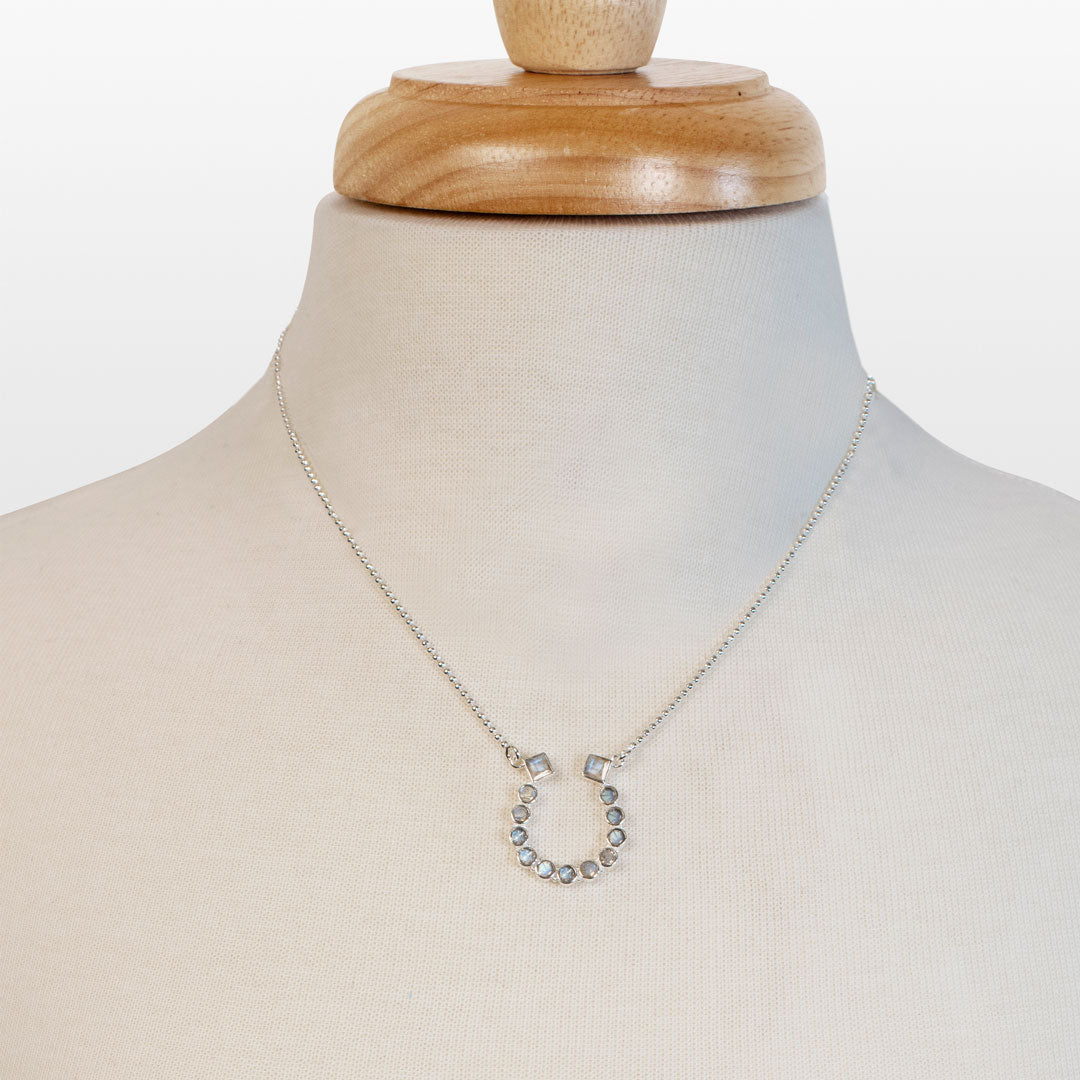 Keepsake - Moonstone Equestrian Horseshoe Necklace in Silver Urban-Equestrian
