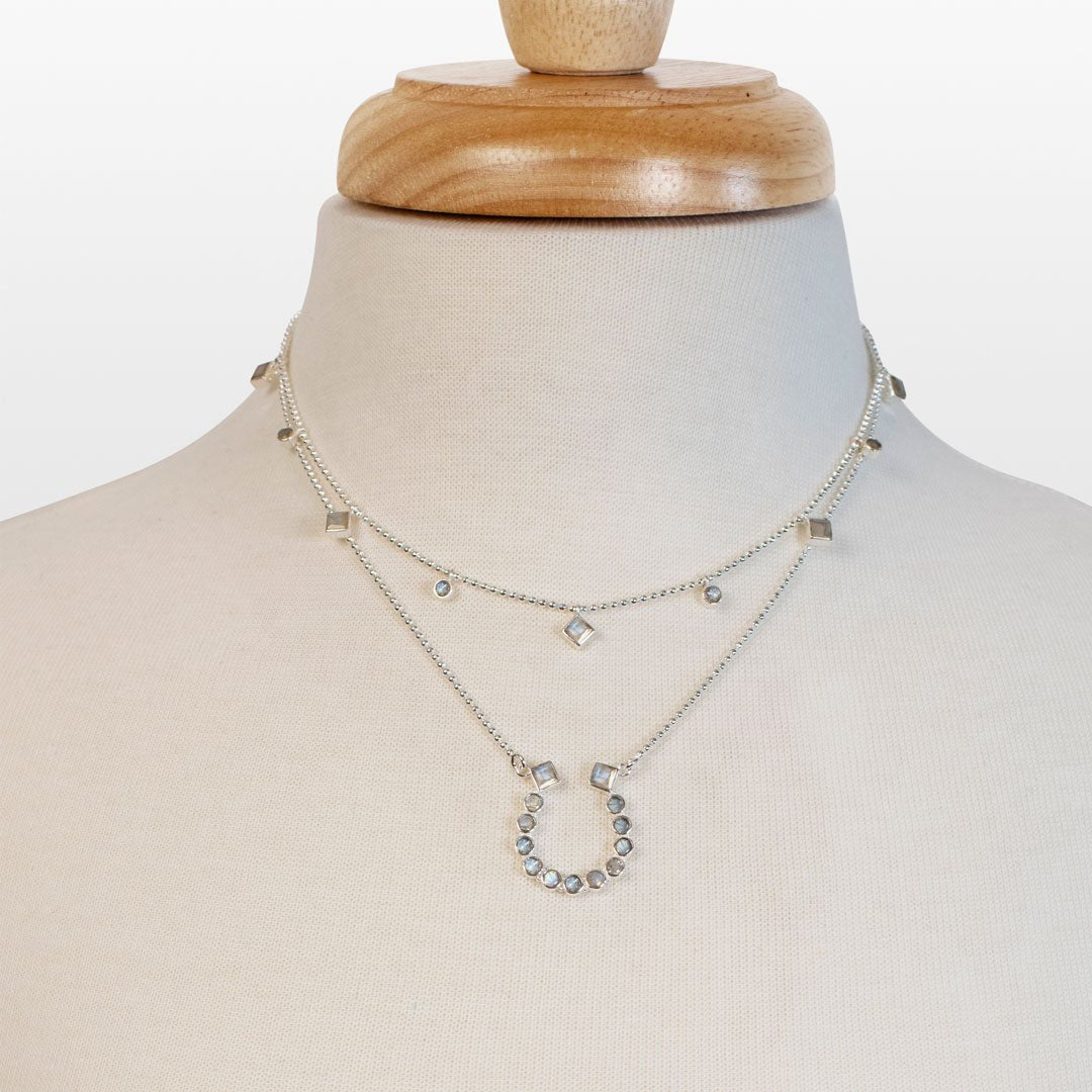 Keepsake - Moonstone Equestrian Horseshoe Necklace in Silver Urban-Equestrian