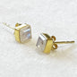Keepsake - Facet Cut Moonstone Stud Earring in 14K Gold Vermeil Urban-Equestrian