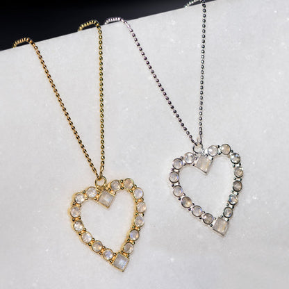 Keepsake - Moonstone Heart Necklace in Gold Urban-Equestrian