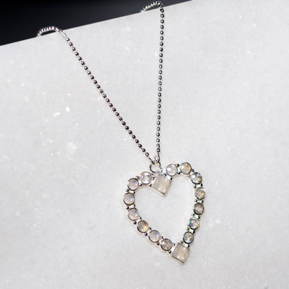 Keepsake - Moonstone Heart Necklace in Silver Urban-Equestrian