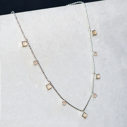 Keepsake - Moonstone Equestrian Riding Stirrup Necklace in Silver Urban-Equestrian