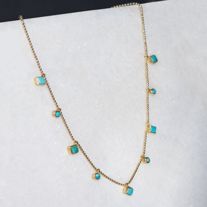 Keepsake - Turquoise Cross Necklace in Gold Urban-Equestrian