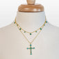 Keepsake - Turquoise Cross Necklace in Gold Urban-Equestrian