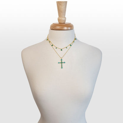 Keepsake - Turquoise Cross Necklace in Gold Urban-Equestrian