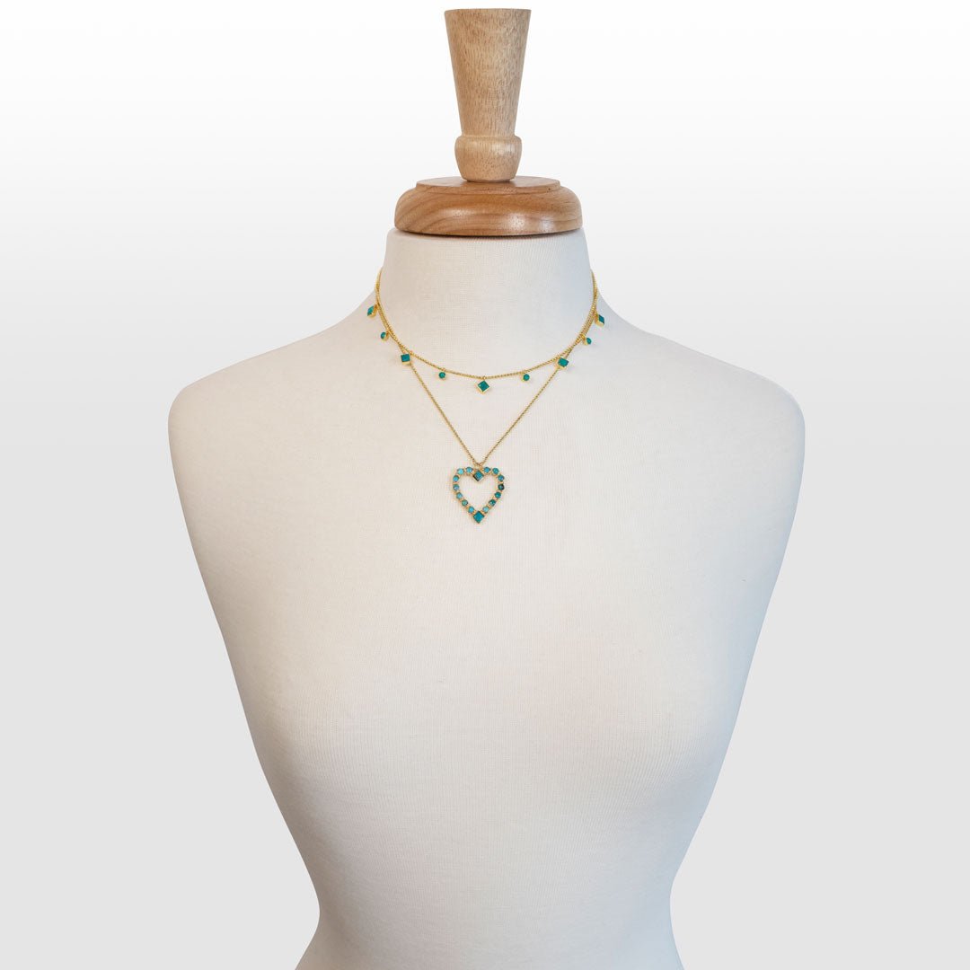 Keepsake - Turquoise Heart Necklace in Gold Urban-Equestrian