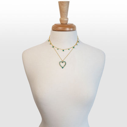 Keepsake - Turquoise Heart Necklace in Gold Urban-Equestrian