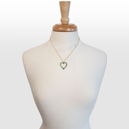 Keepsake - Turquoise Heart Necklace in Gold Urban-Equestrian