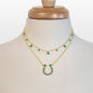Keepsake - Turquoise Equestrian Horseshoe Necklace in Gold Urban-Equestrian