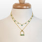 Keepsake - Turquoise Equestrian Riding Stirrup Necklace in Gold Urban-Equestrian