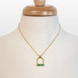 Keepsake - Turquoise Equestrian Riding Stirrup Necklace in Gold Urban-Equestrian