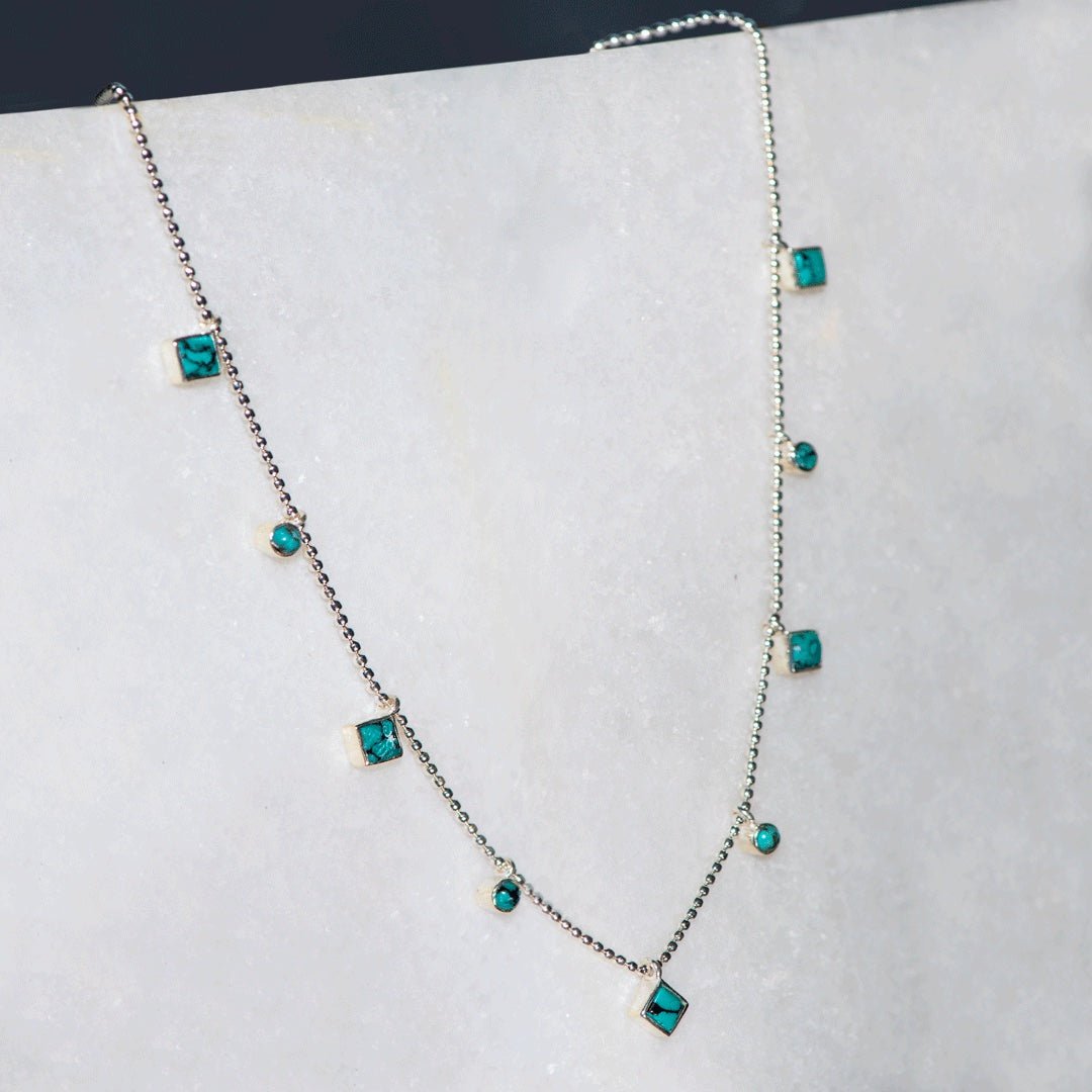 Keepsake - Turquoise Cross Necklace in Silver Urban-Equestrian