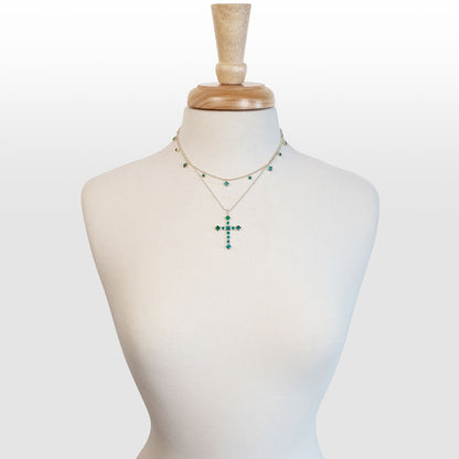 Keepsake - Turquoise Cross Necklace in Silver Urban-Equestrian