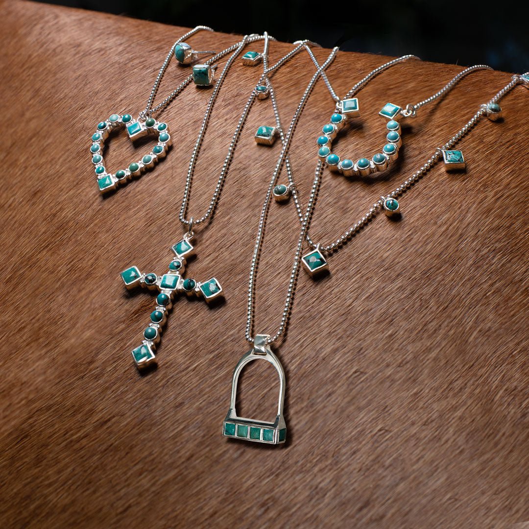 Keepsake - Turquoise Cross Necklace in Silver Urban-Equestrian
