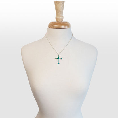 Keepsake - Turquoise Cross Necklace in Silver Urban-Equestrian