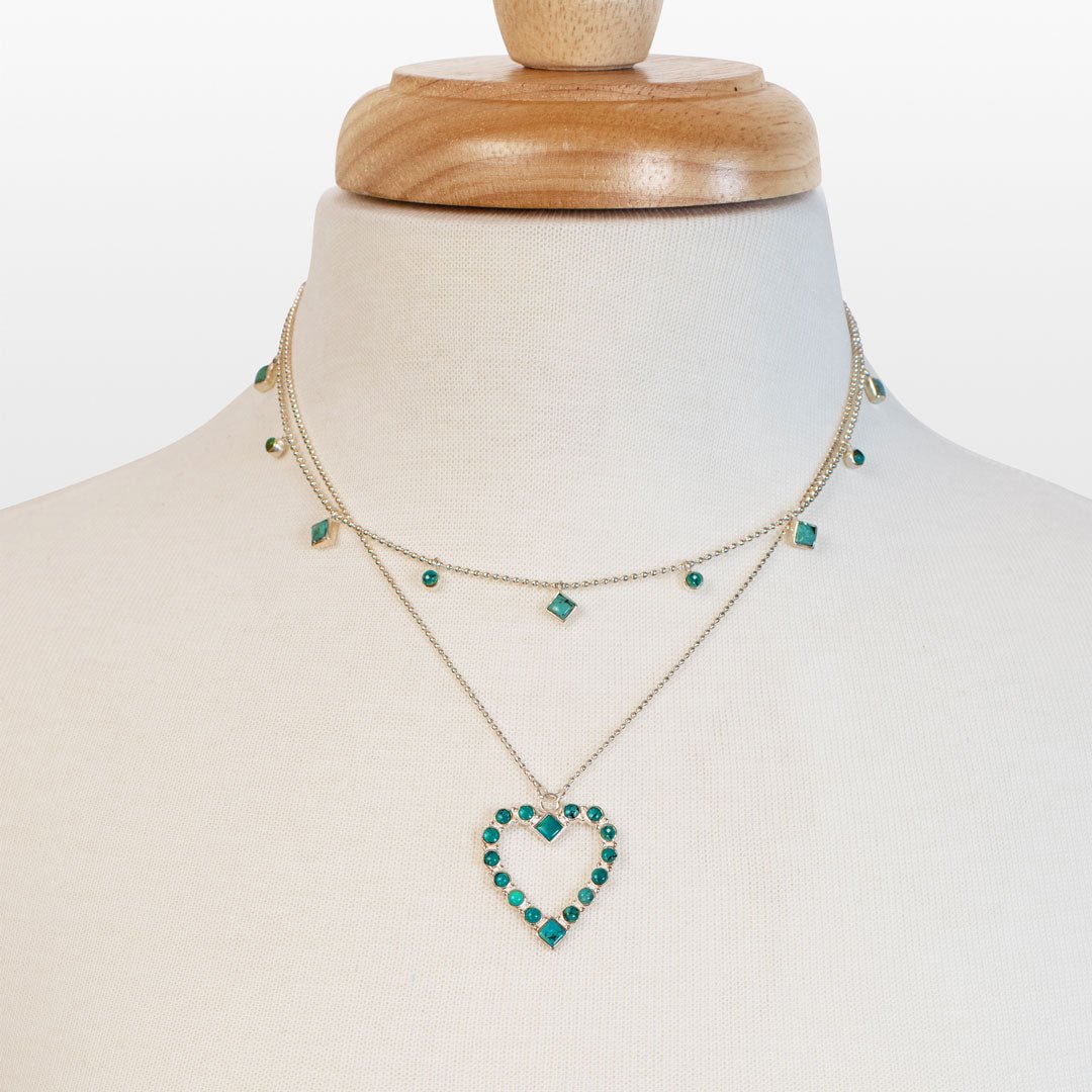 Keepsake - Turquoise Heart Necklace in Silver Urban-Equestrian