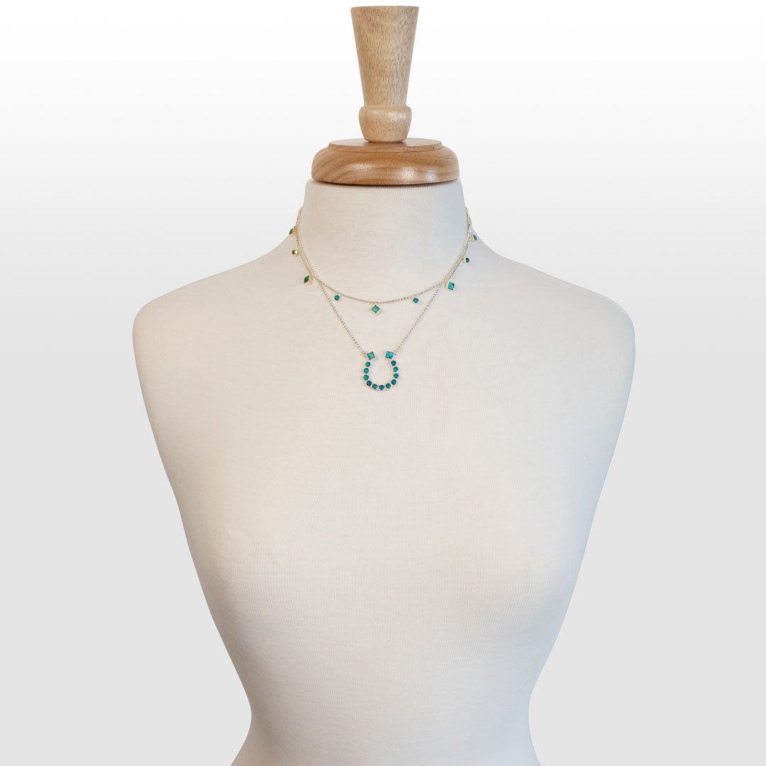 Keepsake - Turquoise Equestrian Horseshoe Necklace in Silver Urban-Equestrian