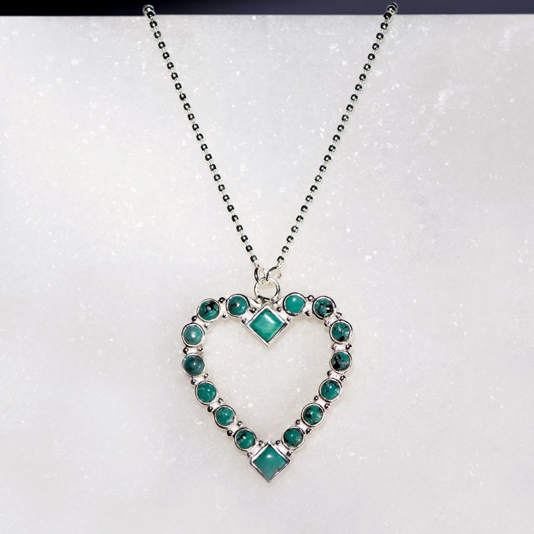 Keepsake - Turquoise Heart Necklace in Silver Urban-Equestrian