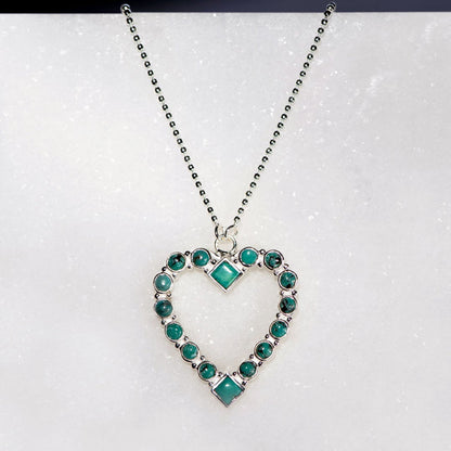 Keepsake - Turquoise Heart Necklace in Silver Urban-Equestrian