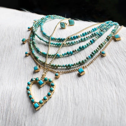Keepsake - Turquoise Heart Necklace in Silver Urban-Equestrian