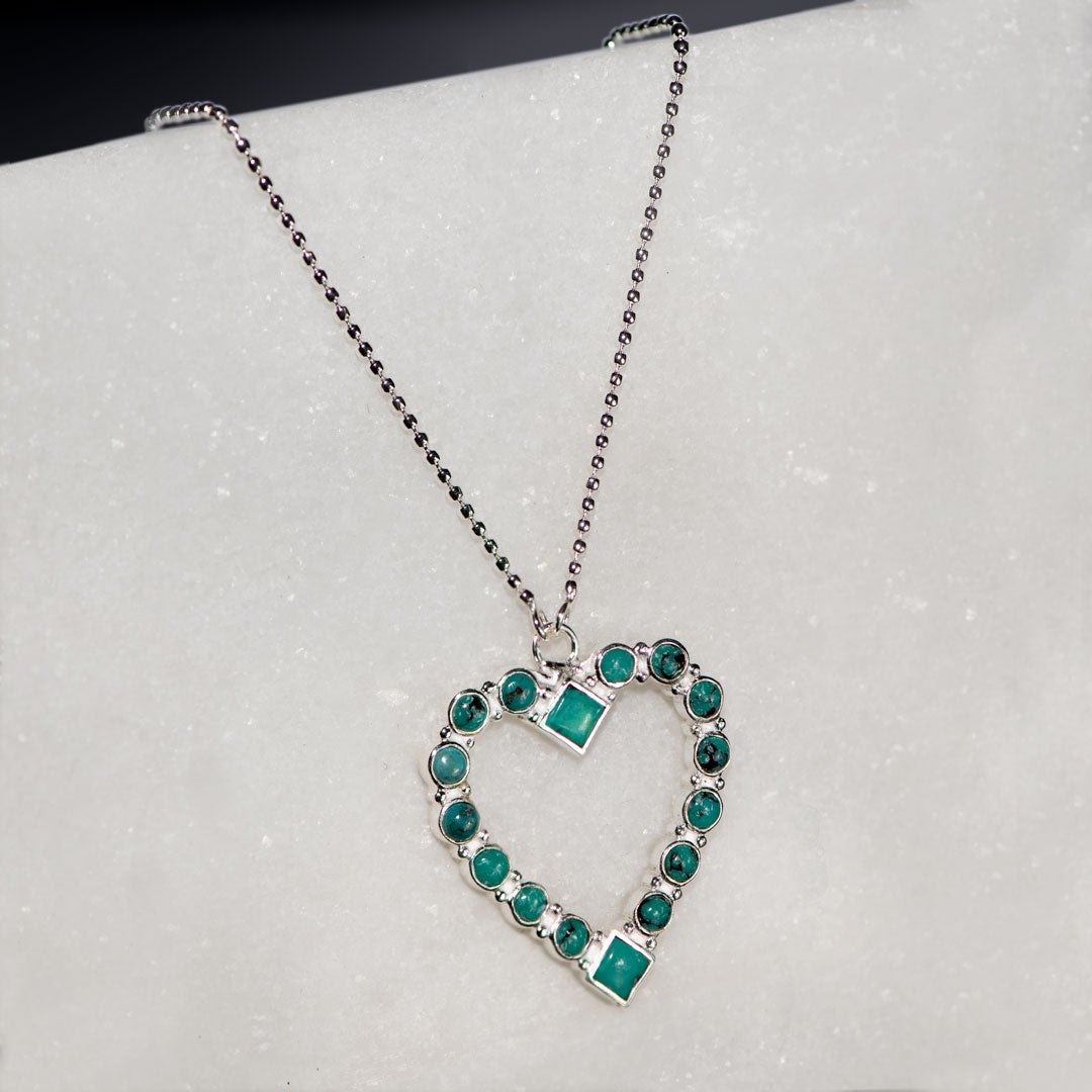 Keepsake - Turquoise Heart Necklace in Silver Urban-Equestrian