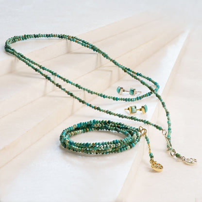 Keepsake - Turquoise Equestrian Horseshoe Necklace in Gold Urban-Equestrian