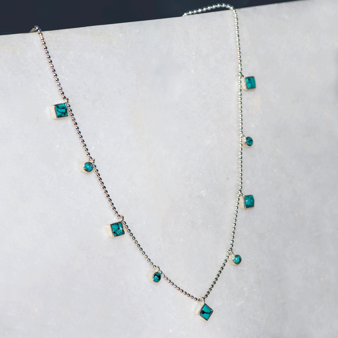 Keepsake - Turquoise Equestrian Horseshoe Necklace in Silver Urban-Equestrian