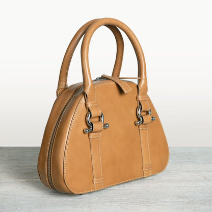 Kella - Horse Bit Vanity Luxury Leather handbag in Caramel Urban-Equestrian