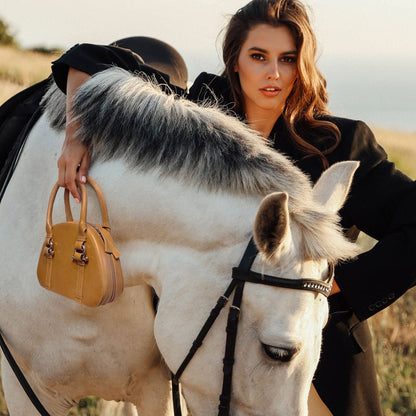 Kella - Horse Bit Vanity Luxury Leather handbag in Caramel Urban-Equestrian