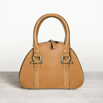 Kella - Horse Bit Vanity Luxury Leather handbag in Caramel Urban-Equestrian