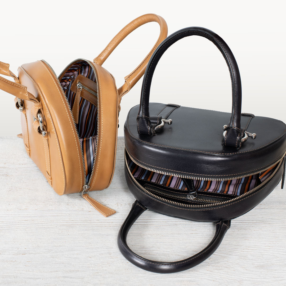 Kella - Horse Bit Vanity Luxury Leather handbag in Black Urban-Equestrian