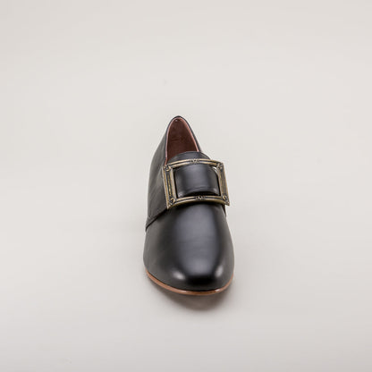 Kensington 18th Century Leather Shoes (Black) American Duchess