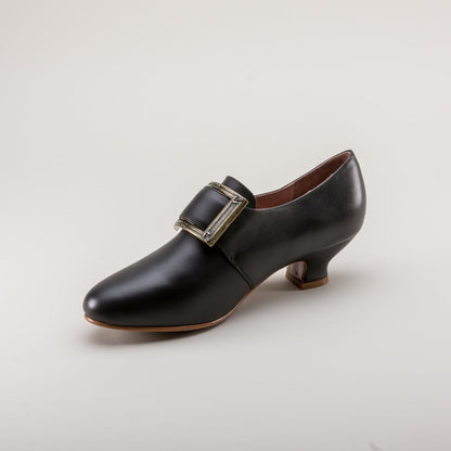 Kensington 18th Century Leather Shoes (Black) American Duchess