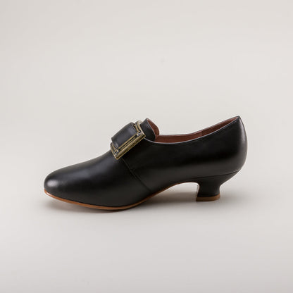 Kensington 18th Century Leather Shoes (Black) American Duchess