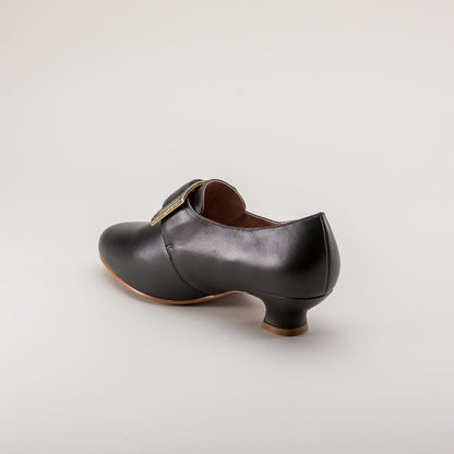 Kensington 18th Century Leather Shoes (Black) American Duchess