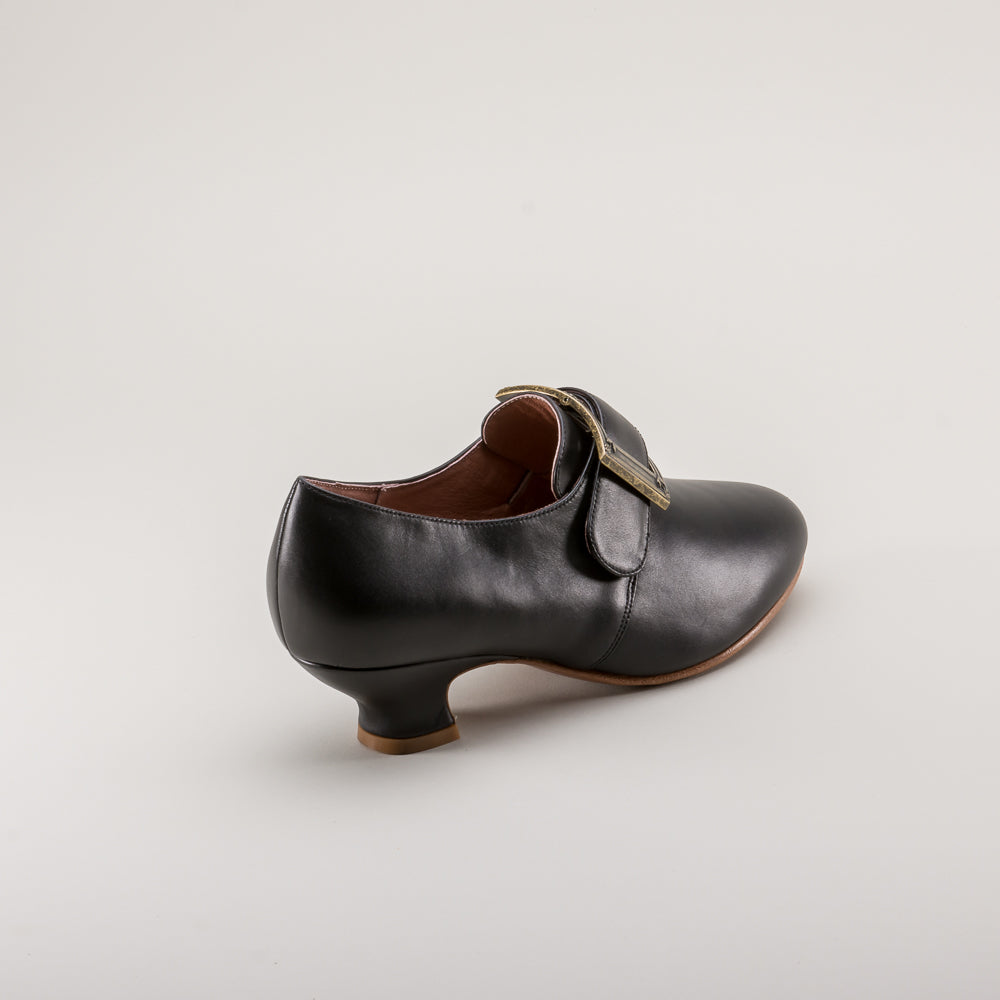 Kensington 18th Century Leather Shoes (Black) American Duchess